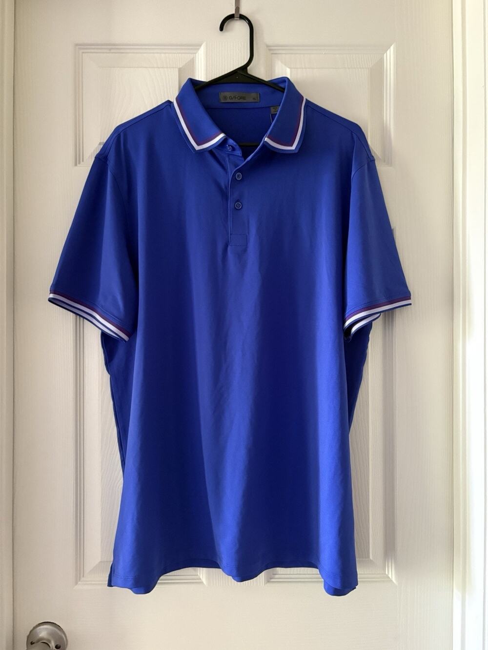 G/Fore Tux Tech Jersey Banded Sleeve Men's Golf Polo Shirt Royal Blue‎ Size XL
